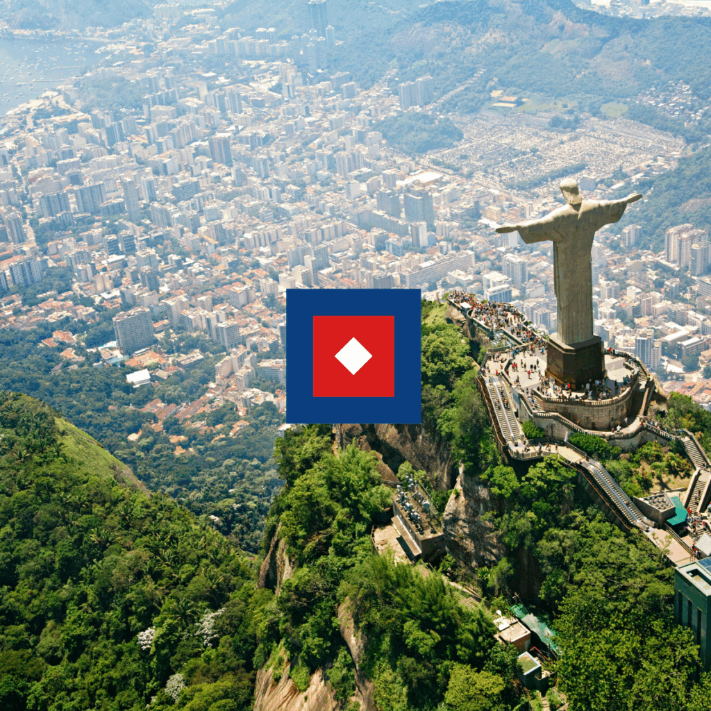 Vue du Corcovado et du Christ Rédempteur à Rio de Janeiro, Brésil